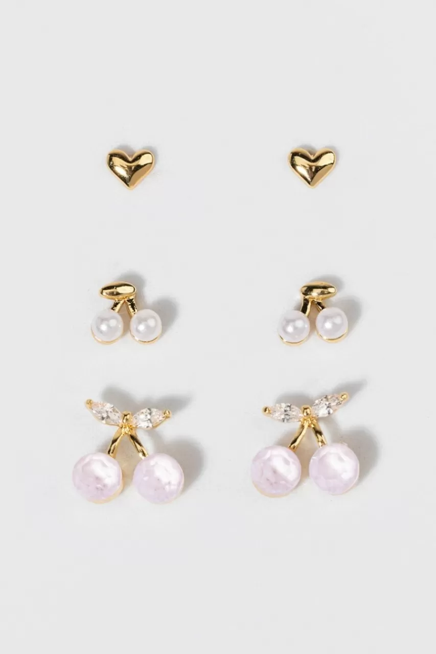 Francesca's Alani Cherries Earrings Set