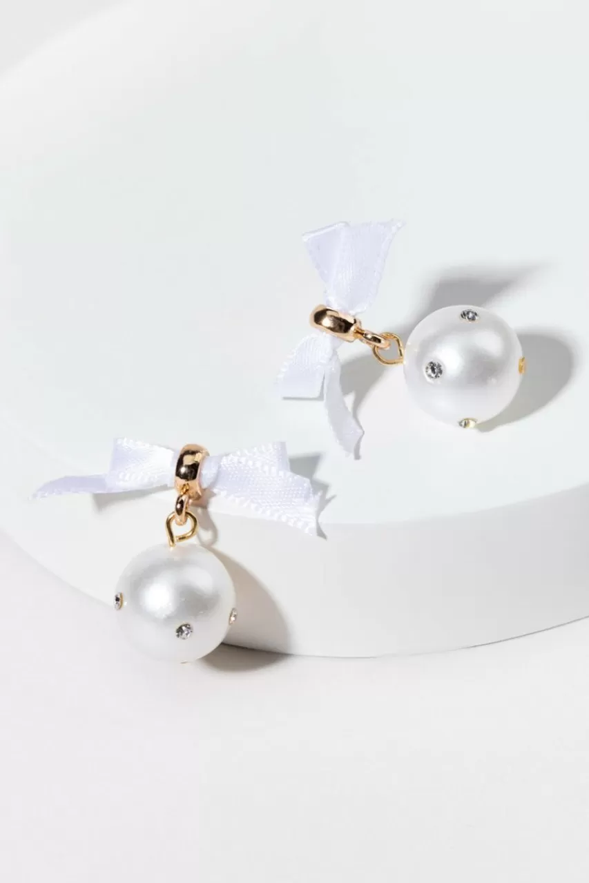 Francesca's Allison Encrusted Pearl Drop Earrings