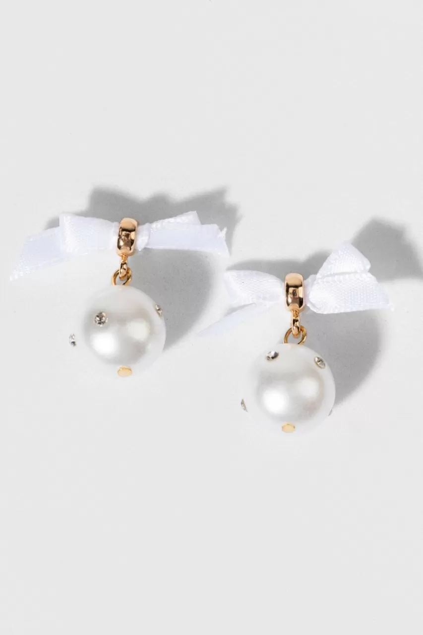 Francesca's Allison Encrusted Pearl Drop Earrings