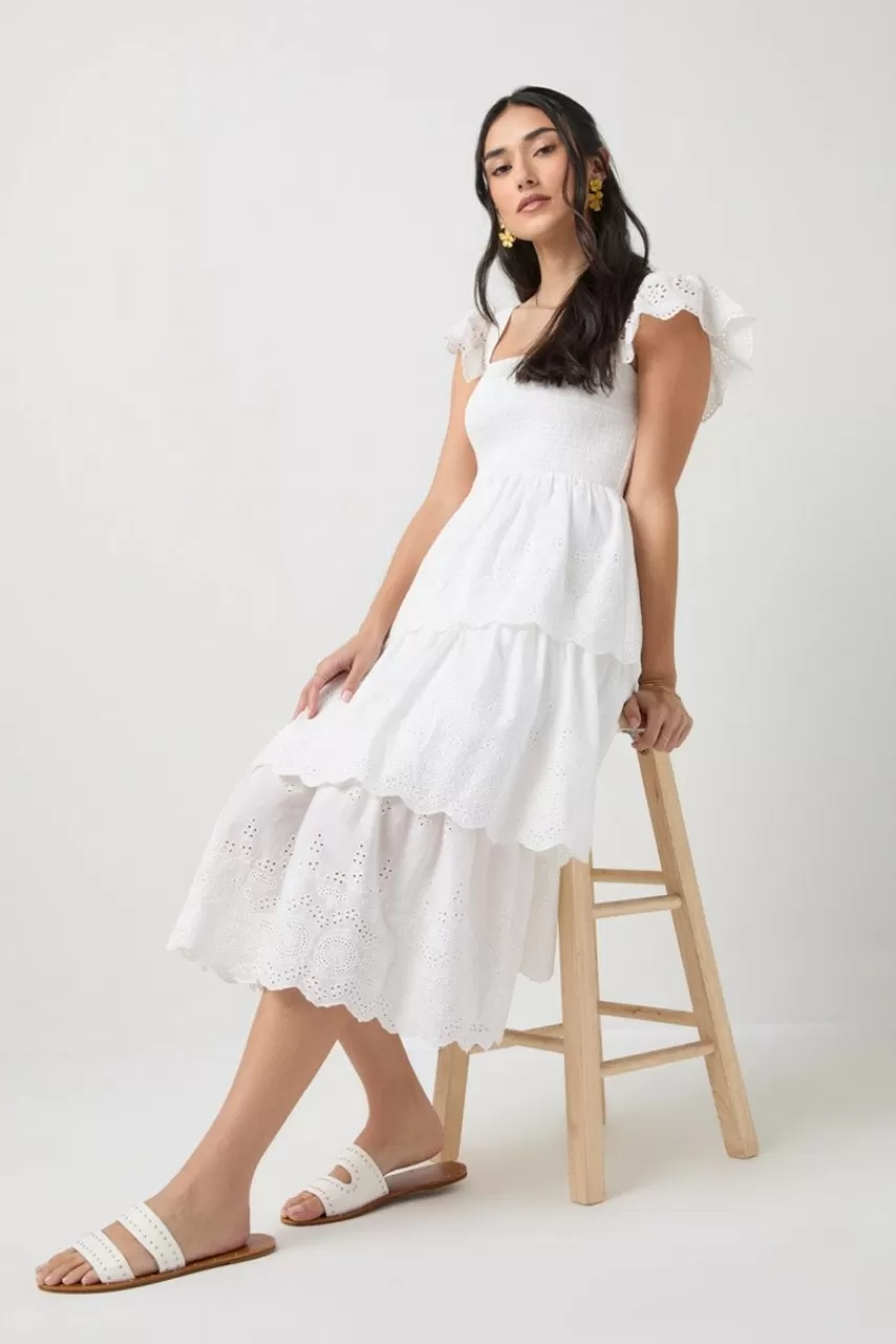 Francesca's Andrea Flutter Midi Dress