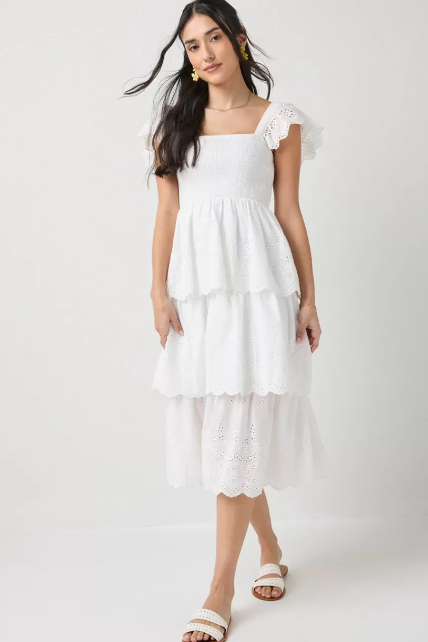 Francesca's Andrea Flutter Midi Dress