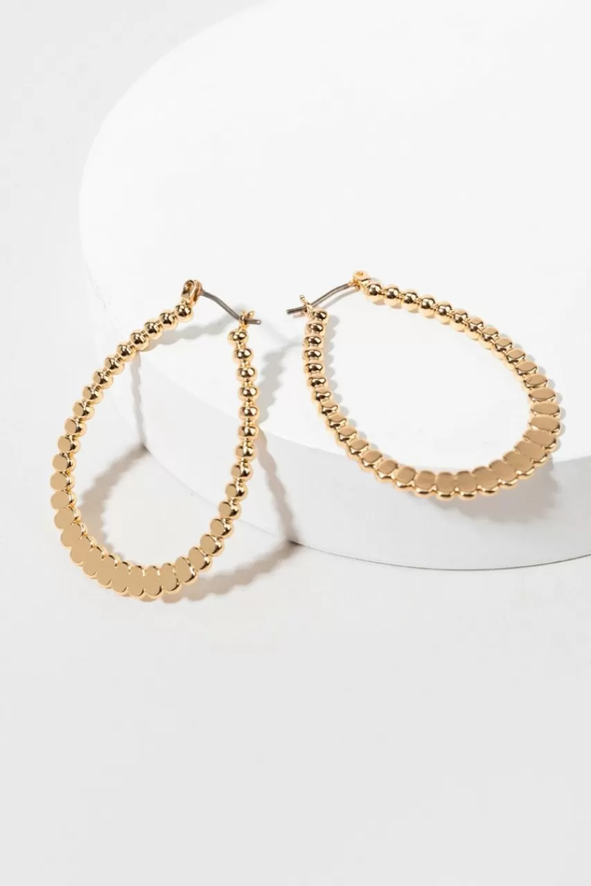 Francesca's Anette Flattened Hoop Earrings