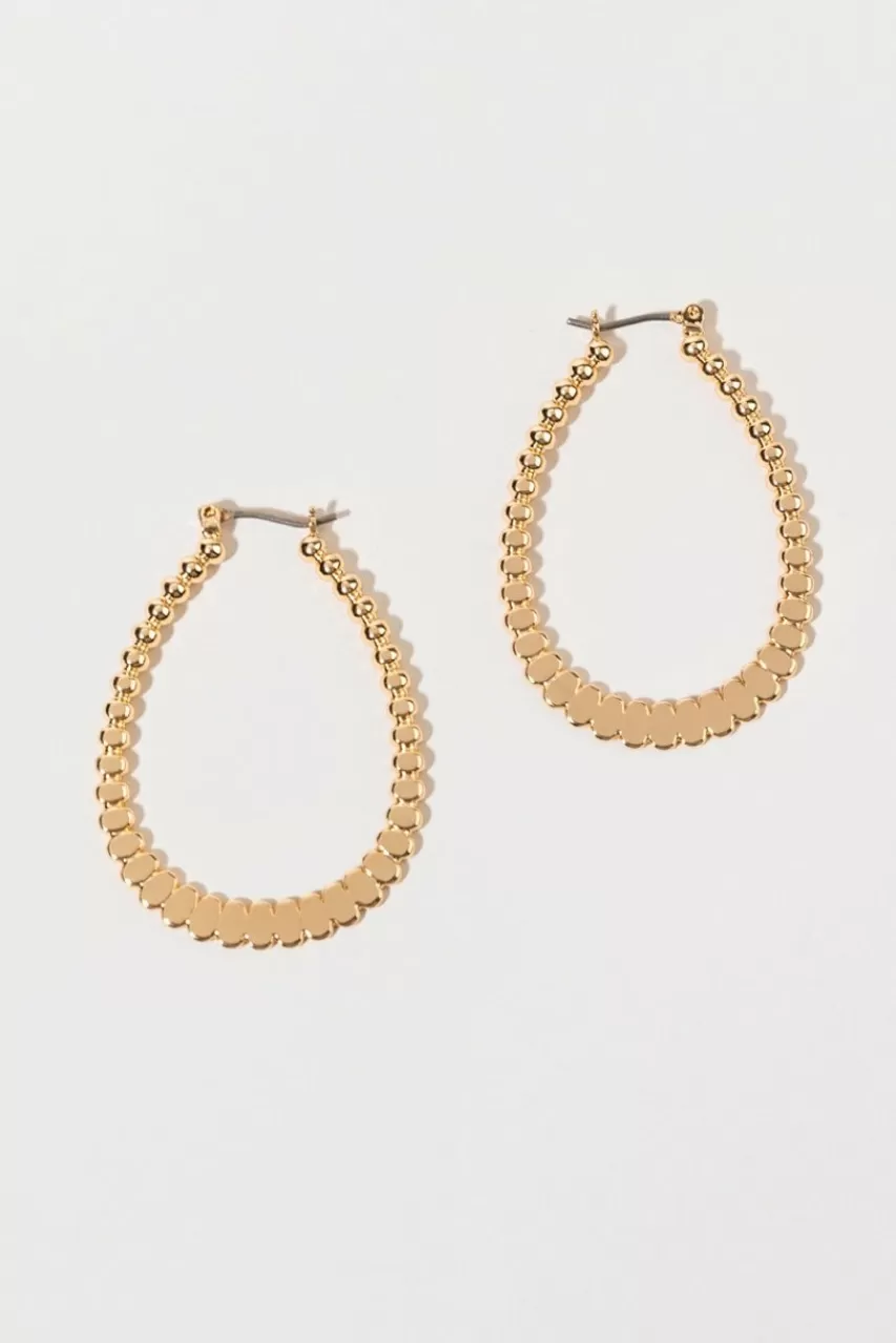 Francesca's Anette Flattened Hoop Earrings