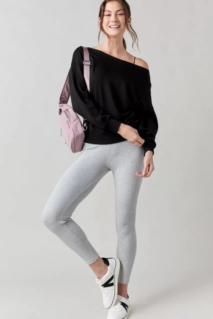 Francesca's Angelina Off The Shoulder Sweatshirt