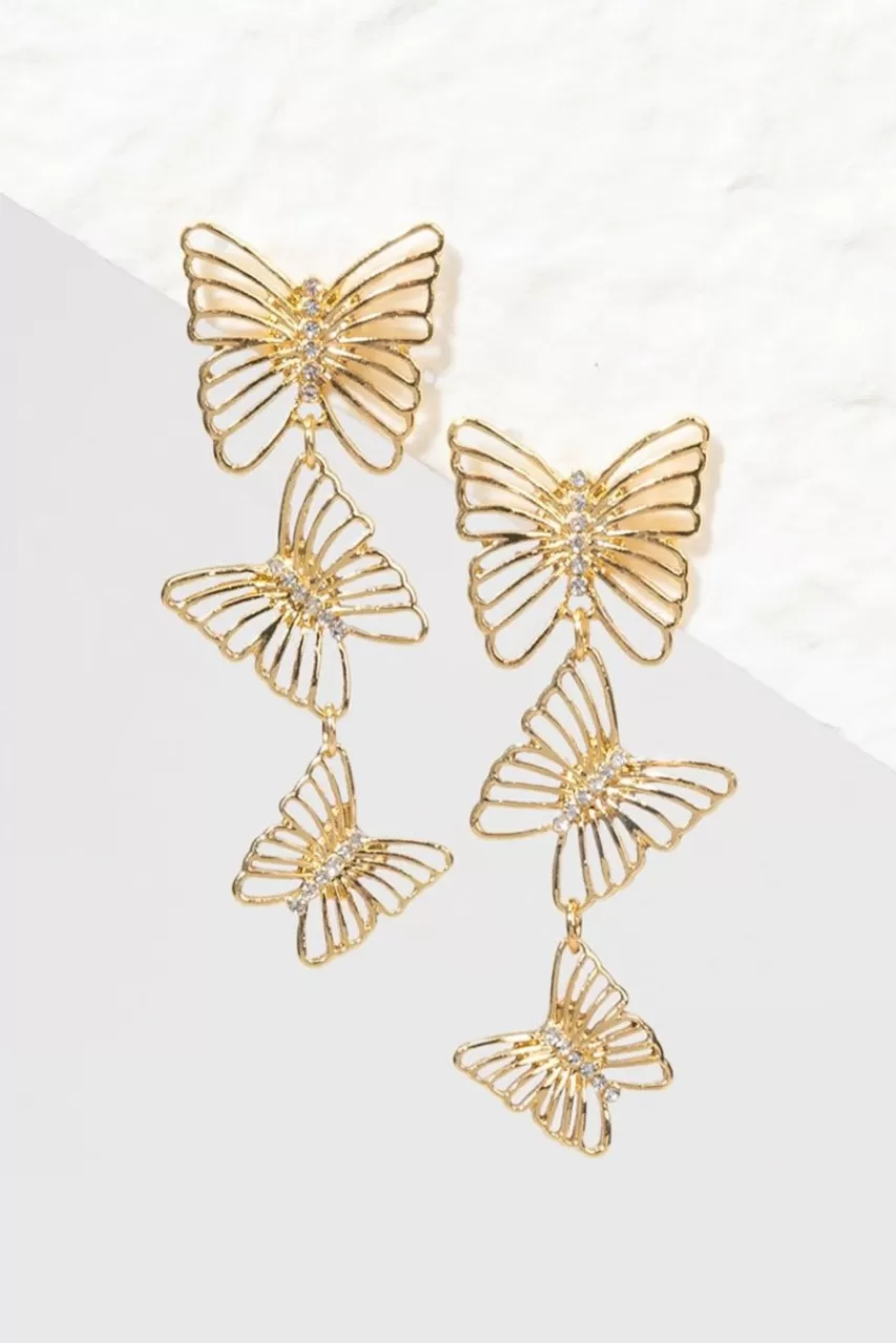 Francesca's Angie Butterfly Drop Earrings