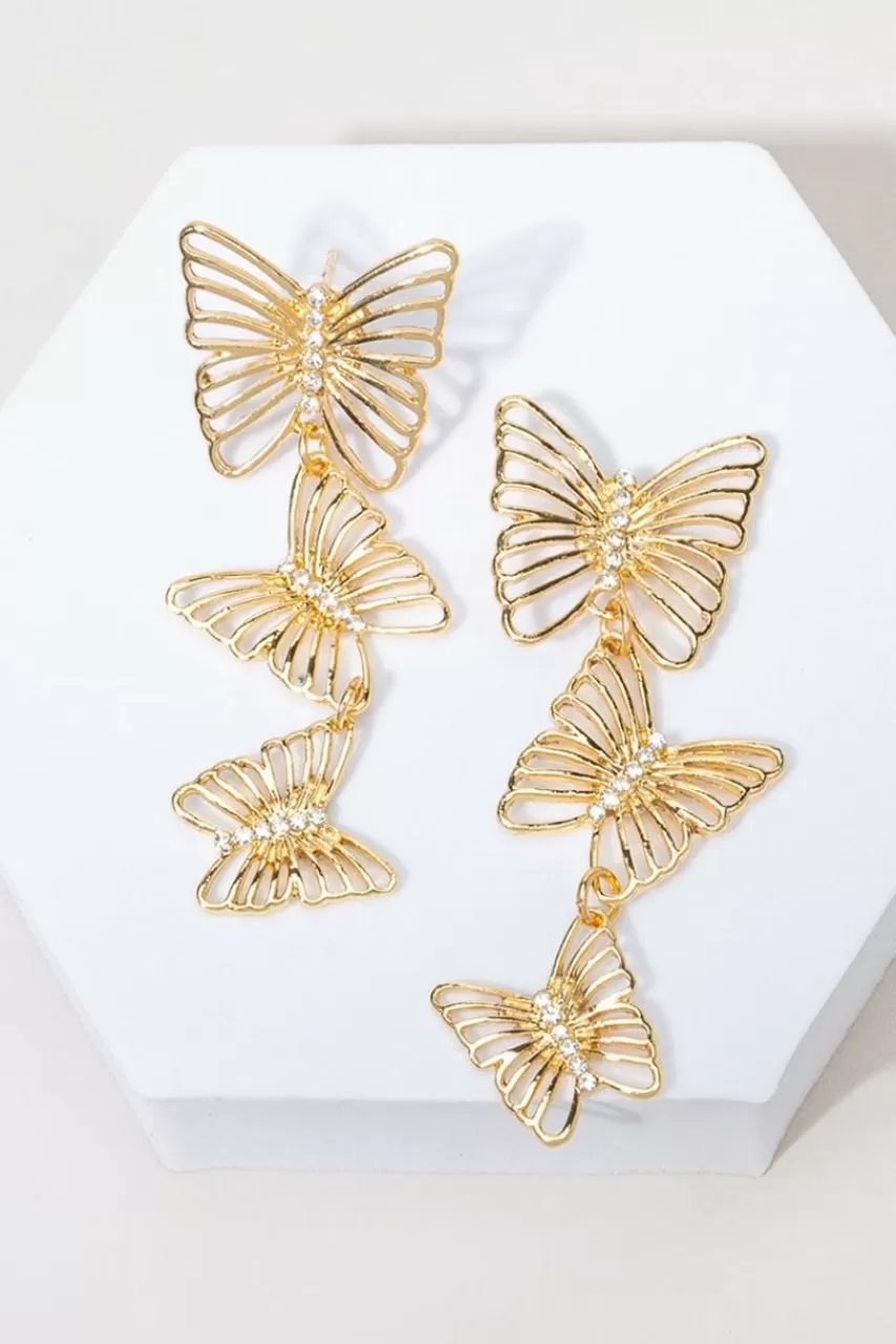 Francesca's Angie Butterfly Drop Earrings