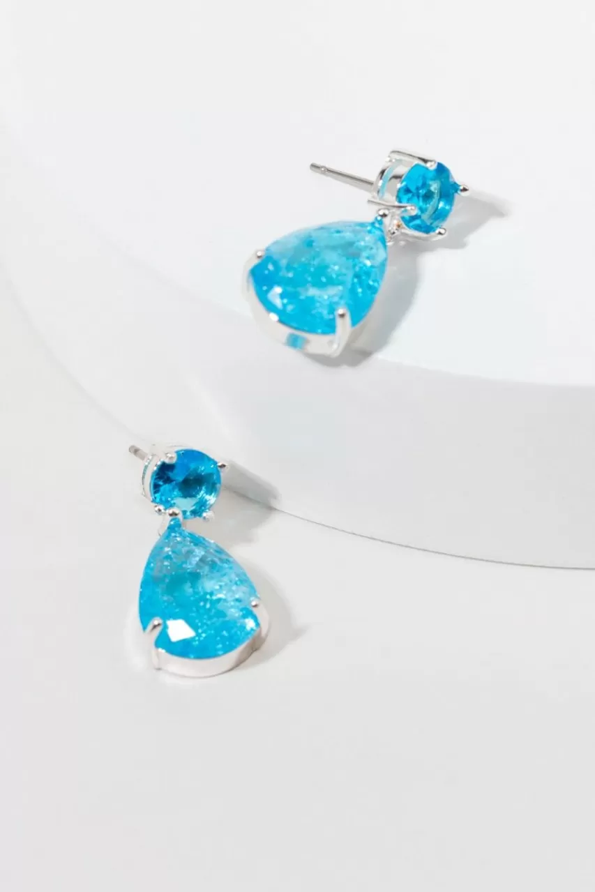 Francesca's Anna Crackle Small Drop Earrings