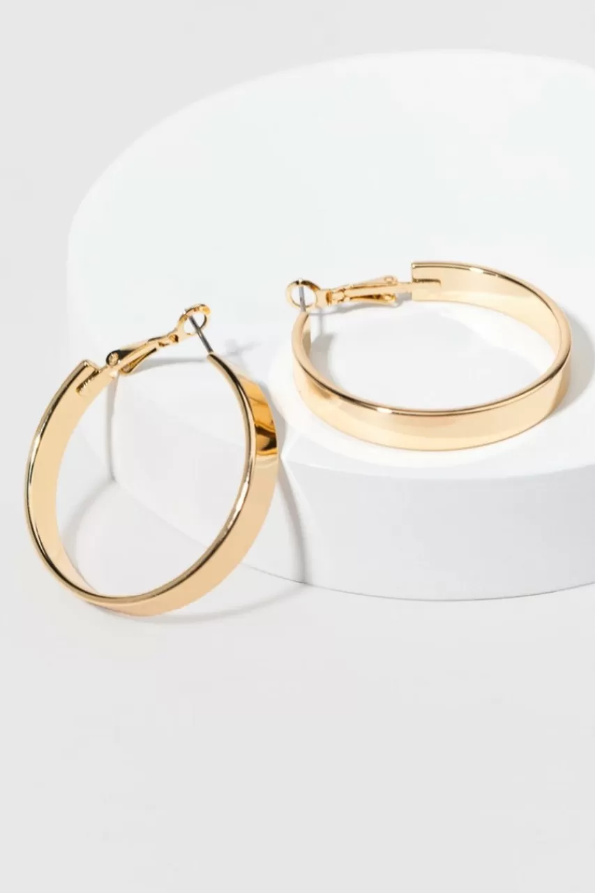 Francesca's Anna Flat Hoop Earrings