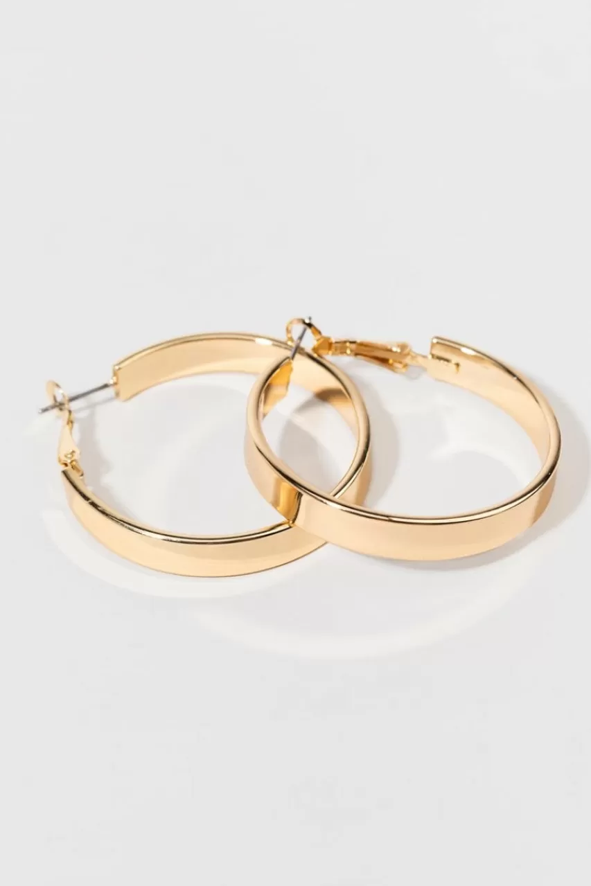 Francesca's Anna Flat Hoop Earrings