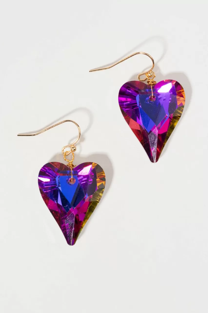 Francesca's Annalise Large Crystal Heart Earrings