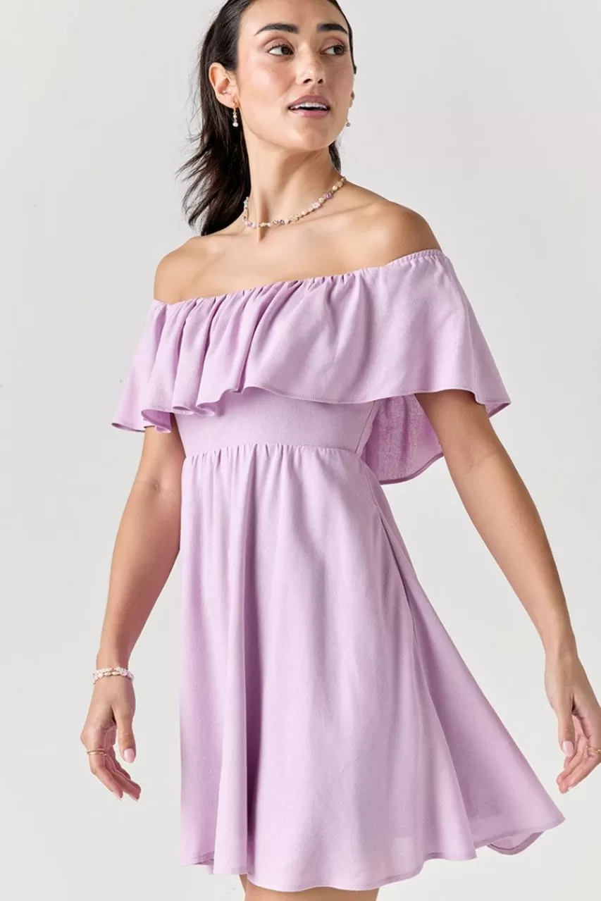 Francesca's Annie Off Shoulder Flounce Dress