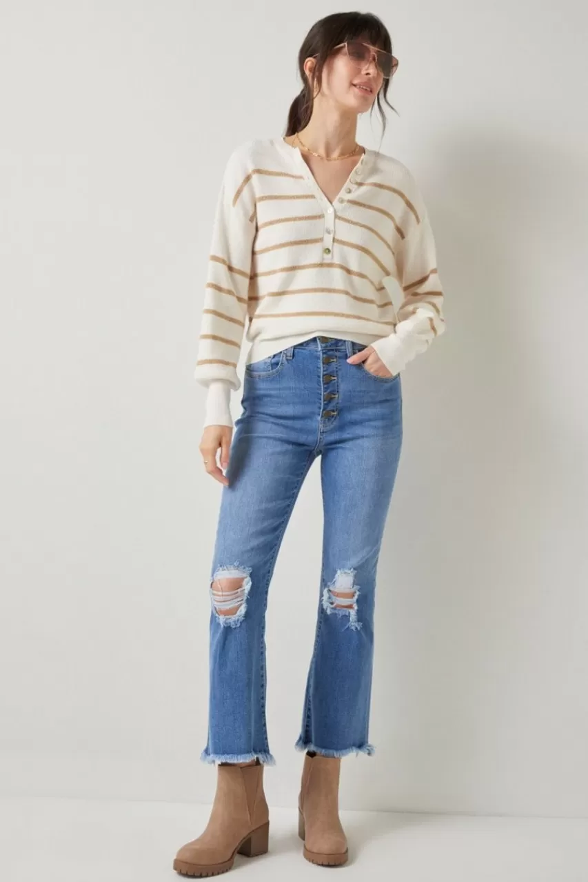 Francesca's Antonia Button Front Sweater