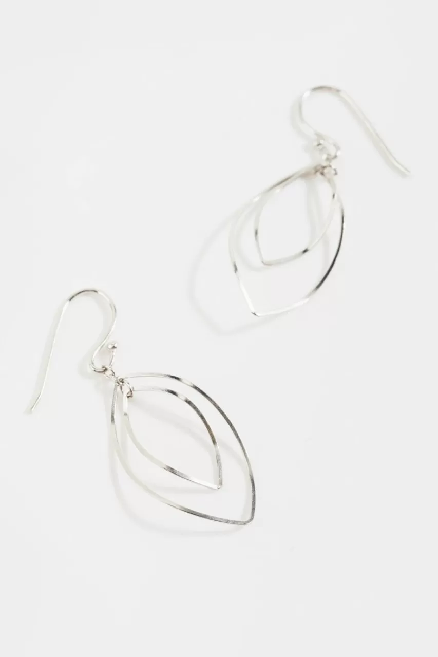 Francesca's Arden Double Leaf Drop Earrings