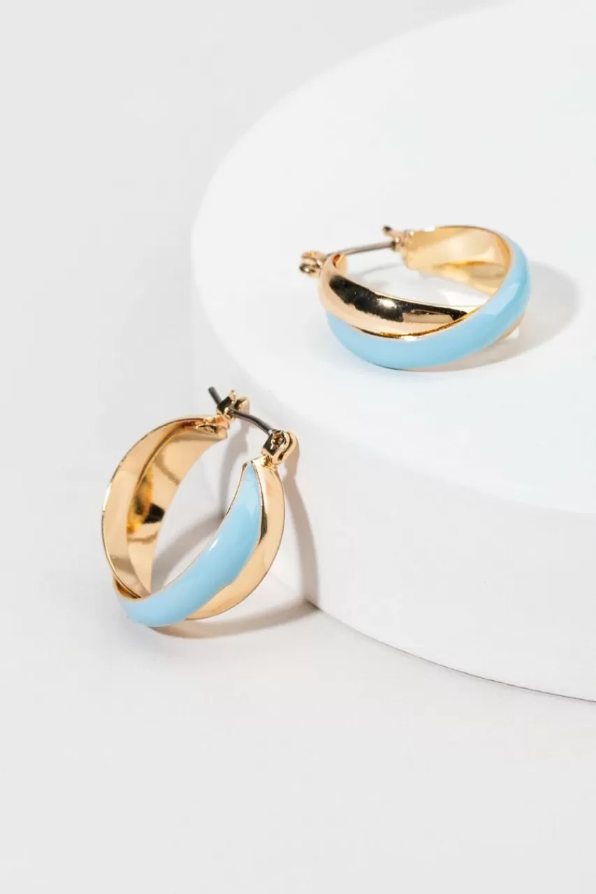 Francesca's Ashlee Enamel Paint X Small Hoops