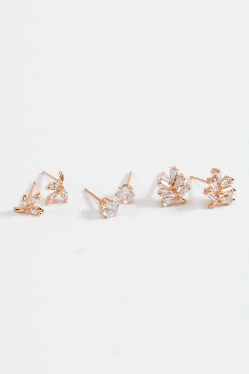 Francesca's Ava Cz Leaf Stud Set