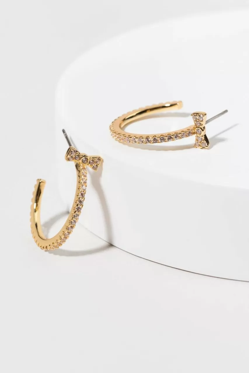 Francesca's Avonlea Bow Hoop Earrings