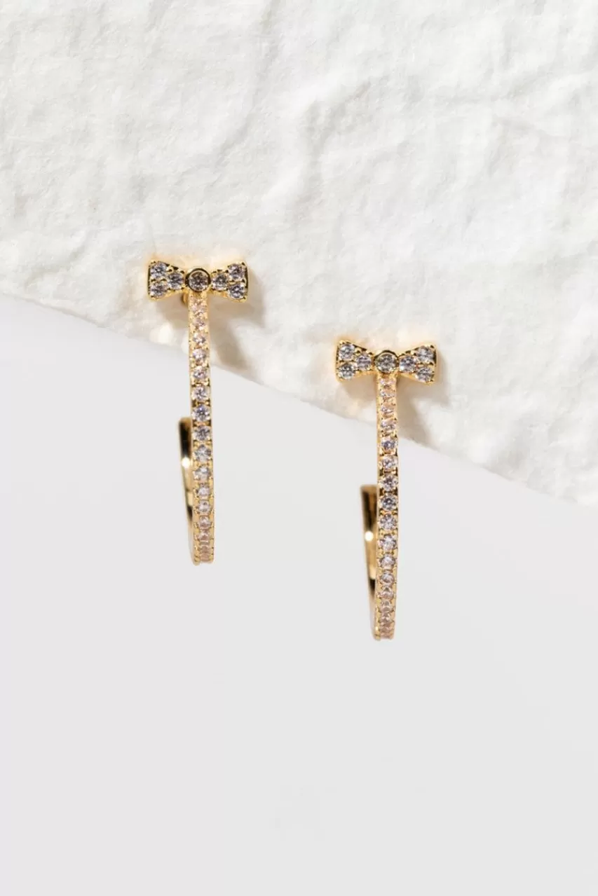 Francesca's Avonlea Bow Hoop Earrings