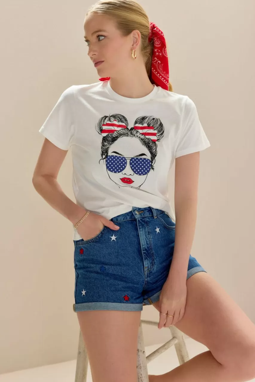 Francesca's Avril American Girl Graphic Tee Shirt