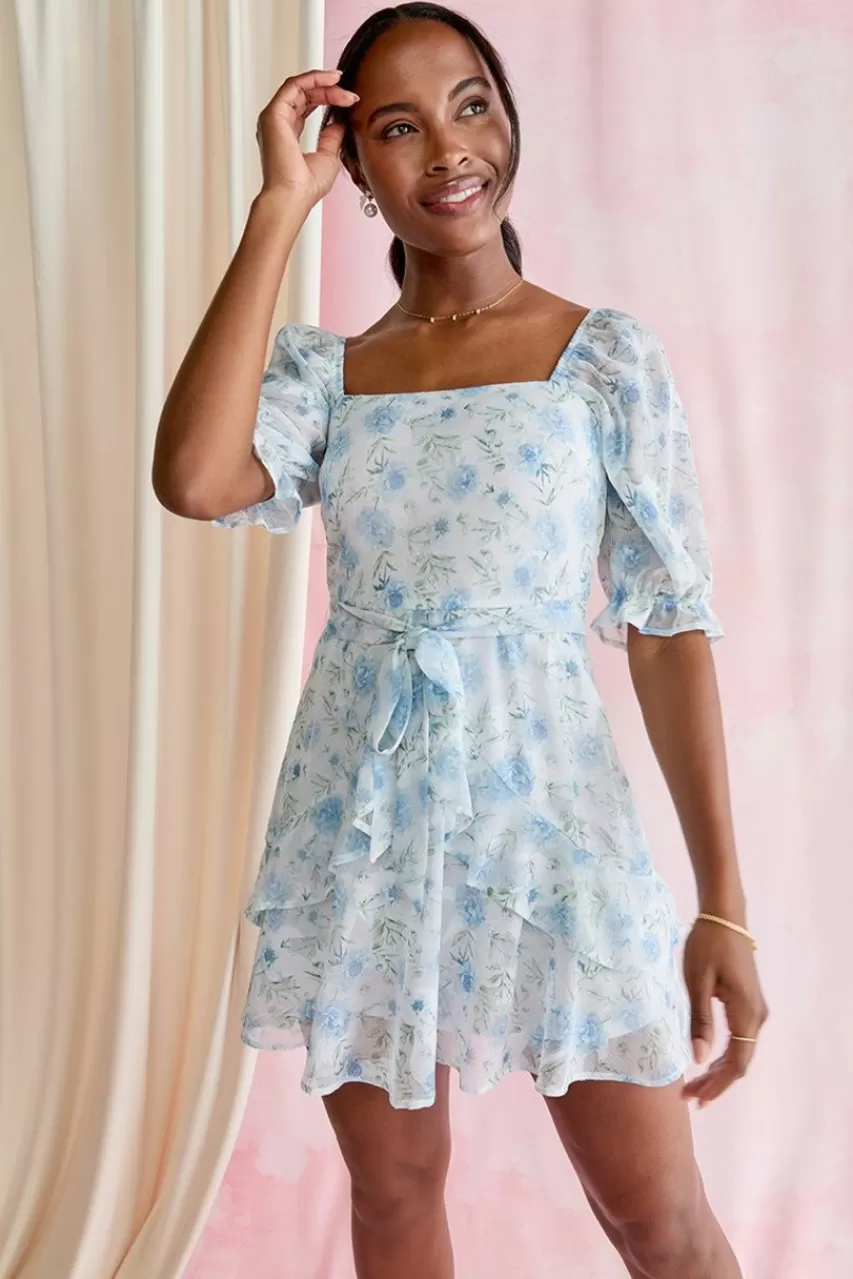 Francesca's Barbie Floral Jacquard Dress