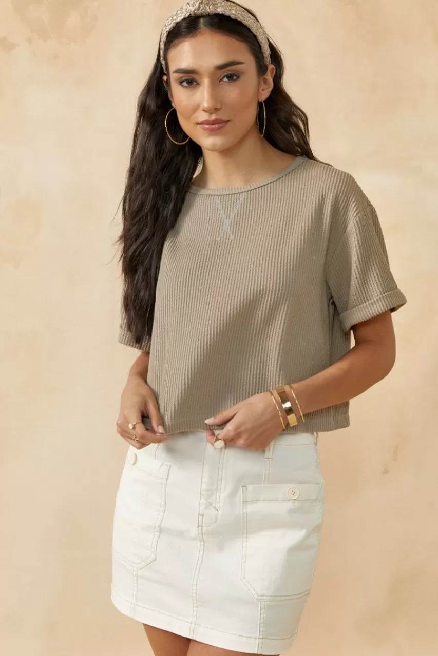 Francesca's Becca Boxy Soft Rib Knit Tee