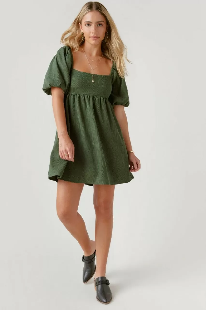 Francesca's Bella Bow Back Corduroy Mini Dress