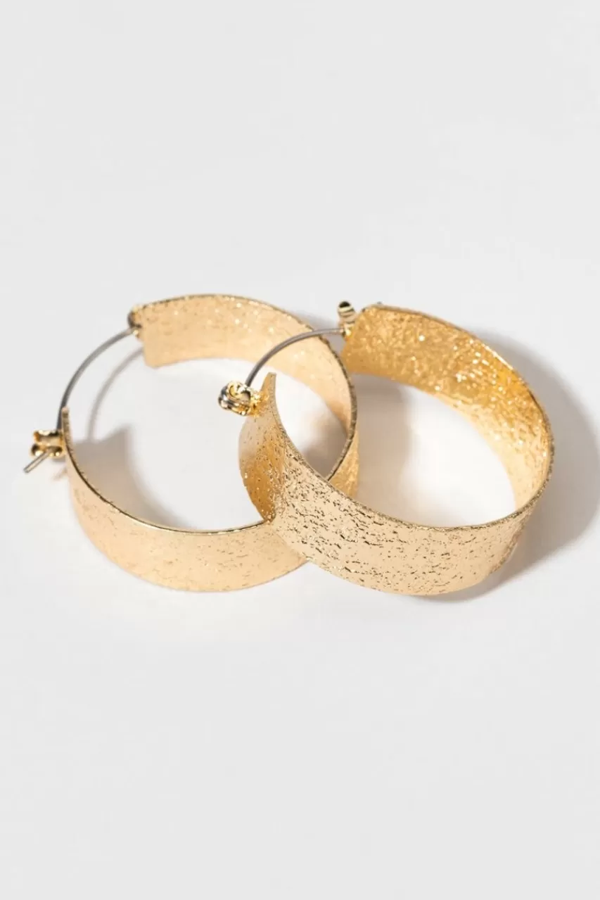 Francesca's Belle Textured Hoop Earrings