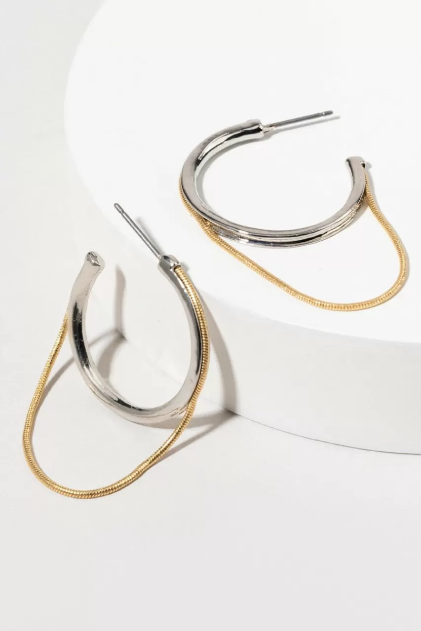 Francesca's Belle Thread Mix Metal Hoops Earrings