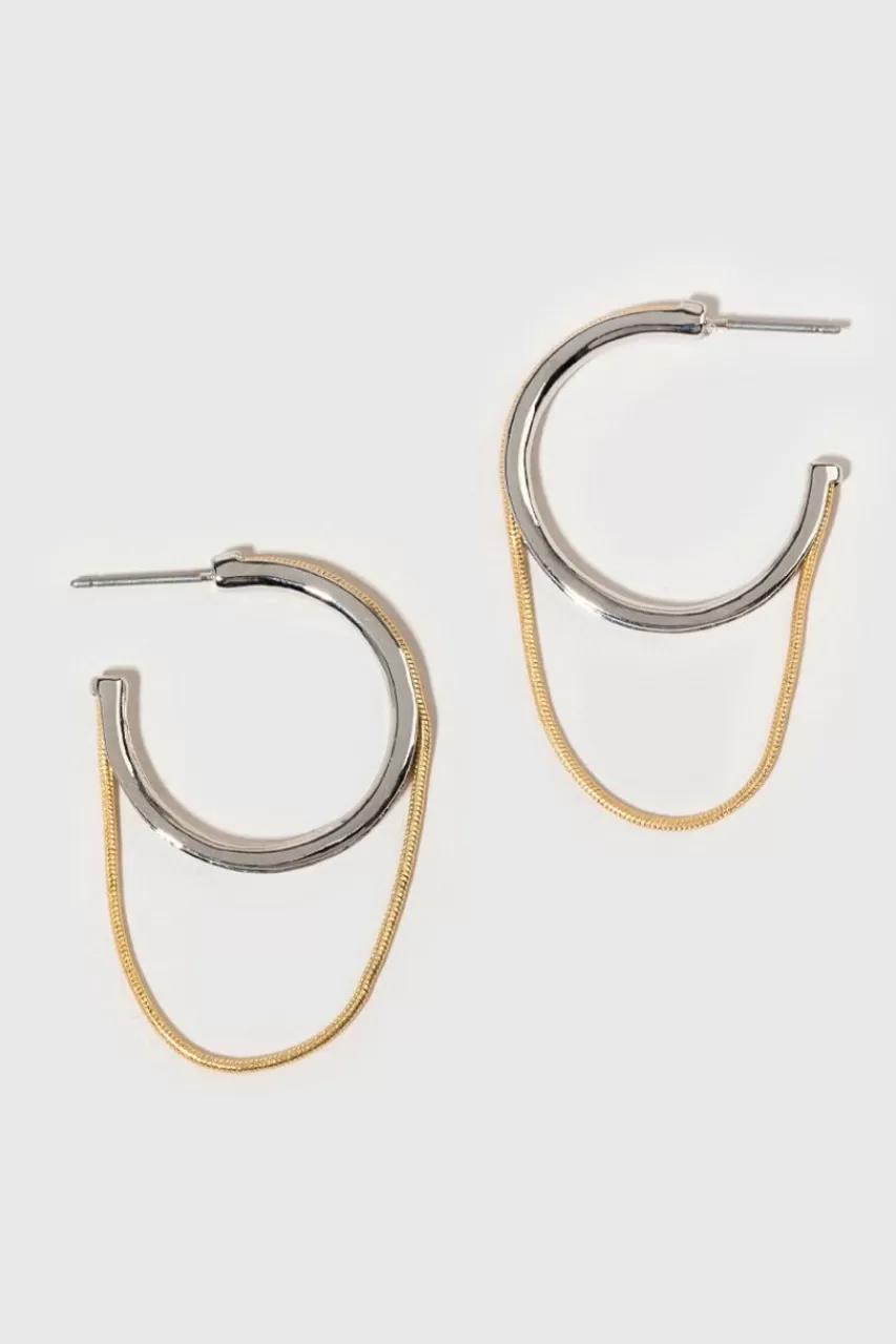 Francesca's Belle Thread Mix Metal Hoops Earrings