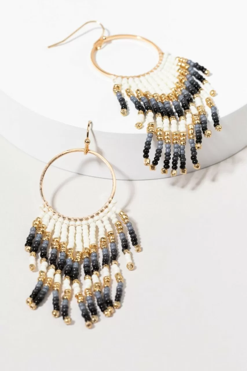 Francesca's Bertha Seedbead Strand On A Circle Drop Earrings