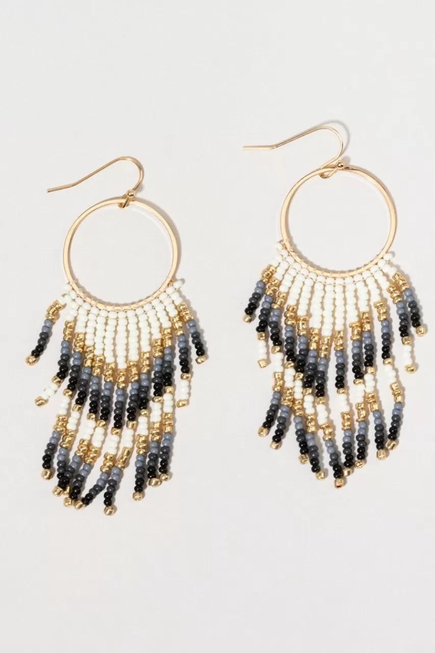 Francesca's Bertha Seedbead Strand On A Circle Drop Earrings