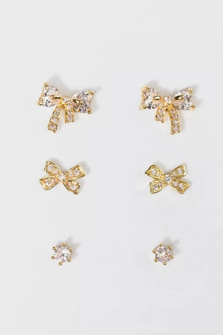 Francesca's Bethanie Bows And Stud Earrings Set