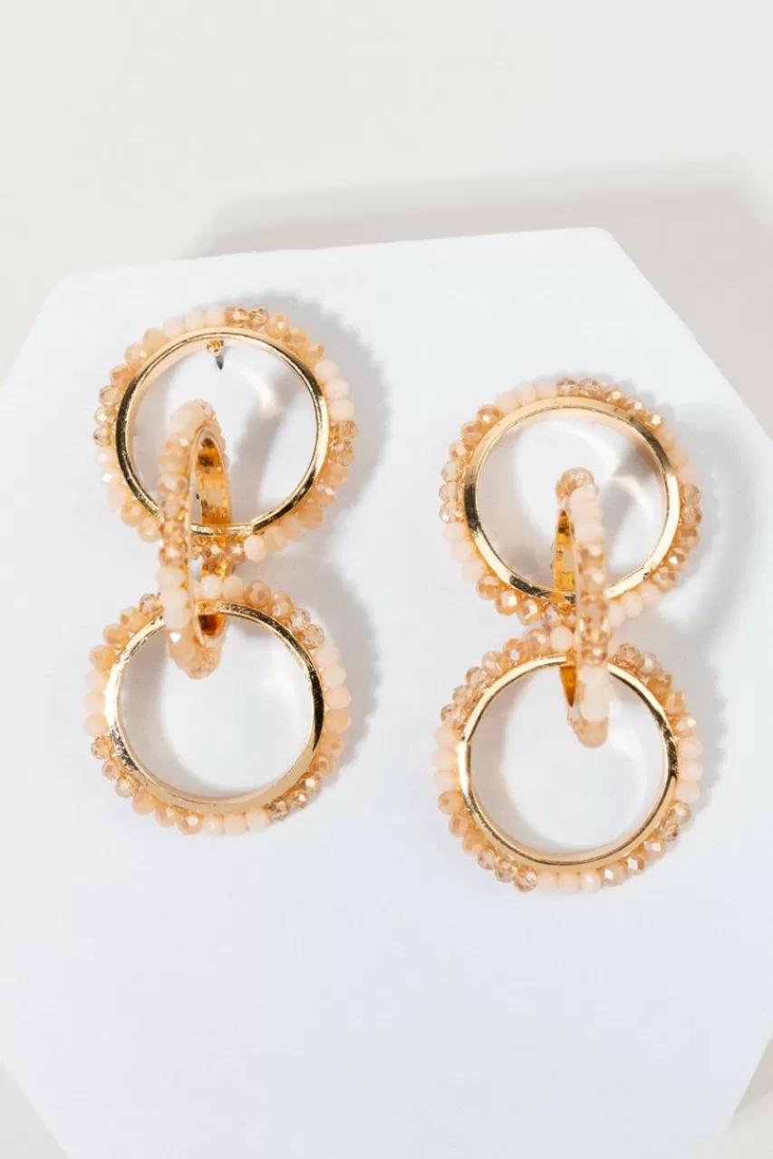 Francesca's Betty Looped Glass Bead Circle Earrings