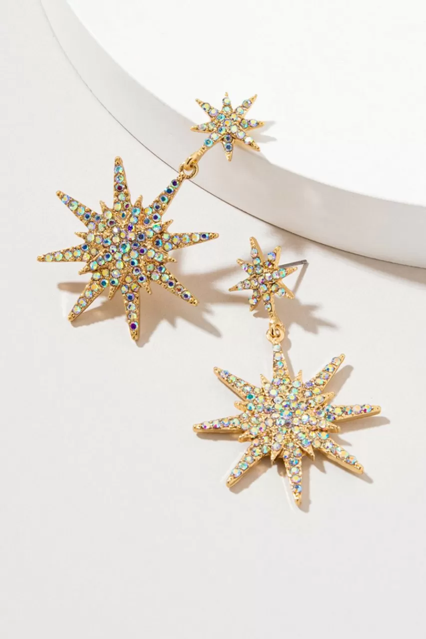 Francesca's Bonnie Large Starburst Chandelier Earrings