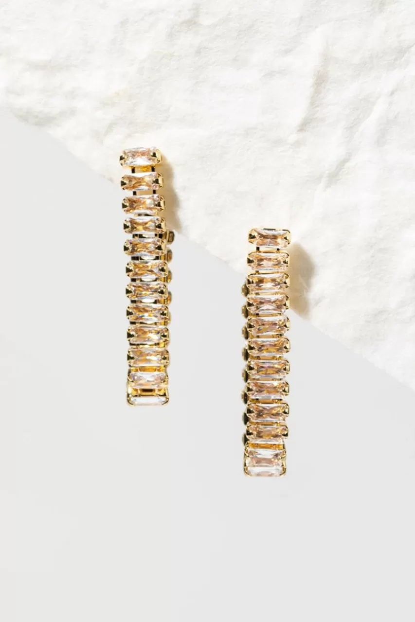 Francesca's Bradley Cz Baguette Loose Hoop Earrings