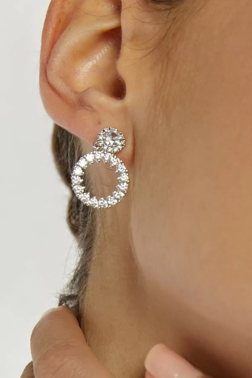 Francesca's Bria Cz Circle Drop Earrings