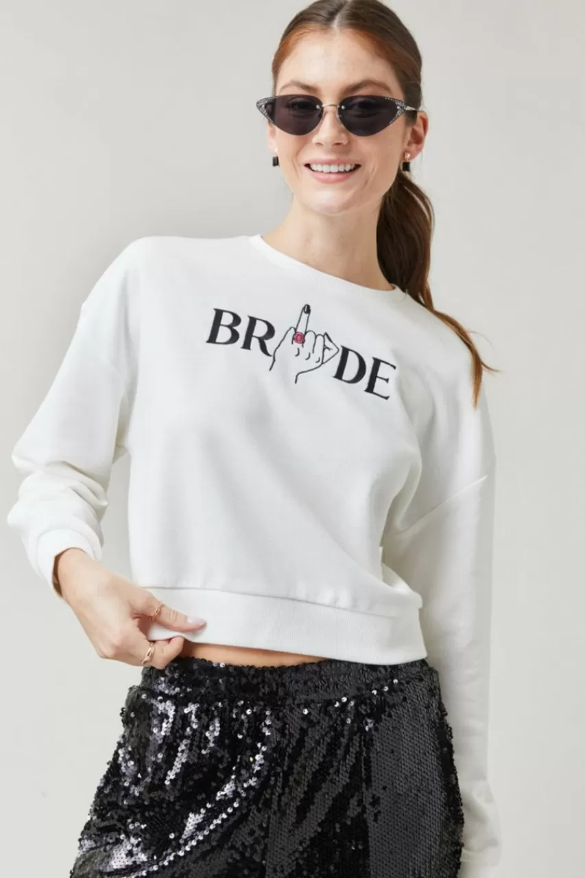 Francesca's Bride Crewneck Graphic Sweatshirt