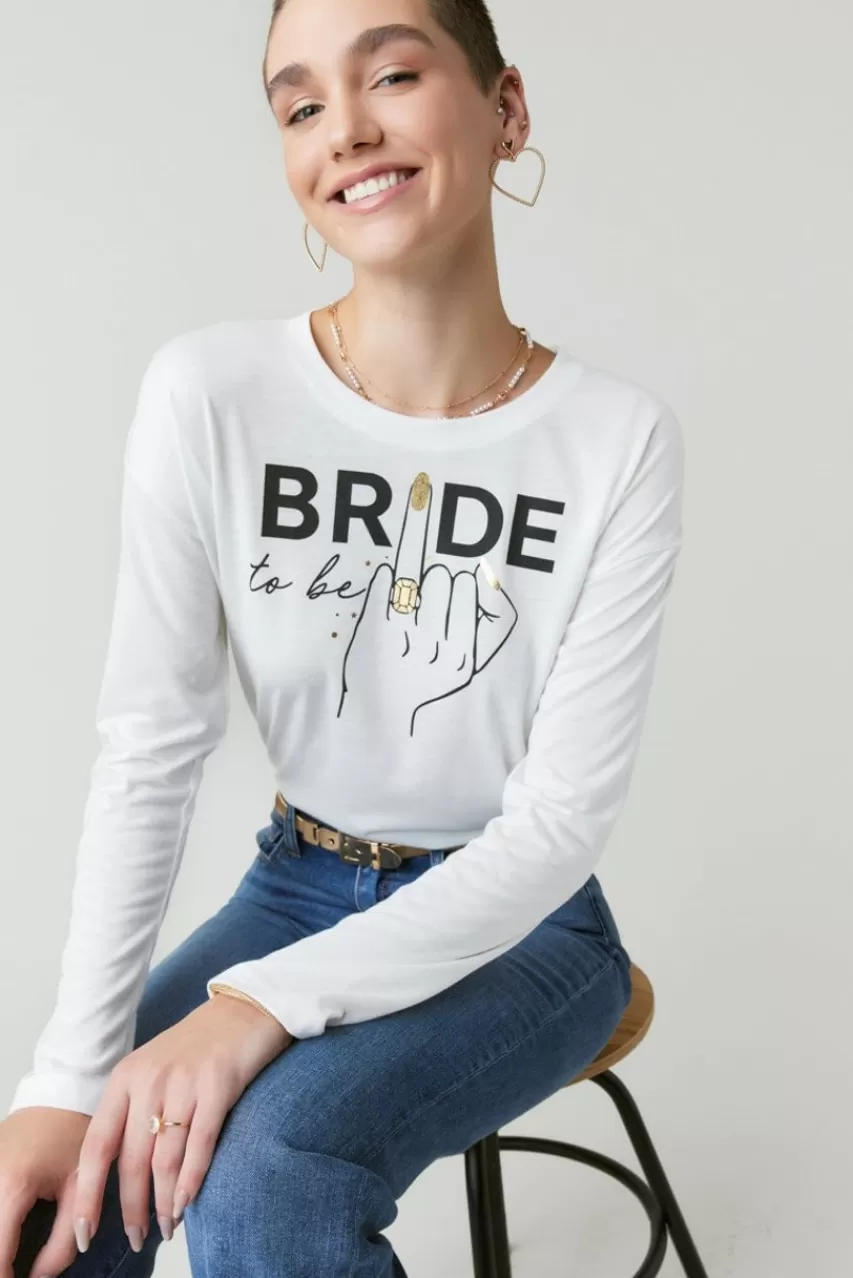 Francesca's Bride To Be Long Sleeve Graphic Tee