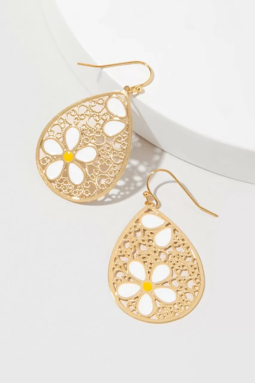 Francesca's Bridget Enamel Flower Earrings