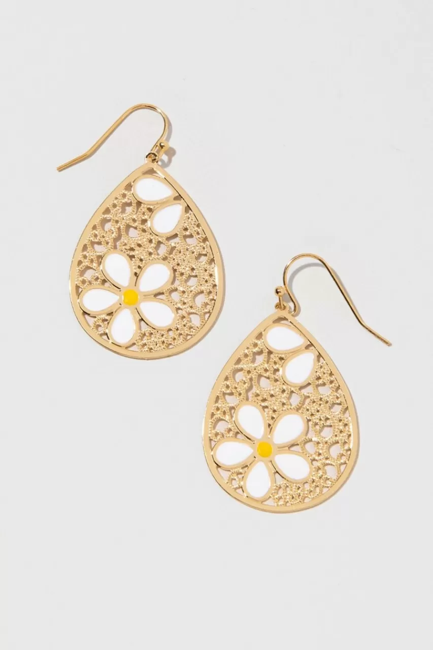 Francesca's Bridget Enamel Flower Earrings