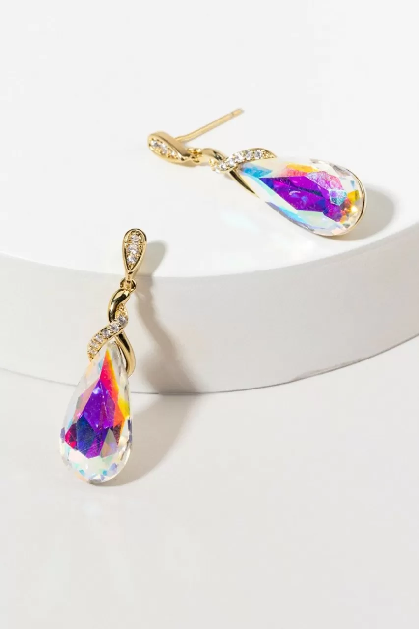 Francesca's Brigitta Large Teardrop Cz Drop Earrings