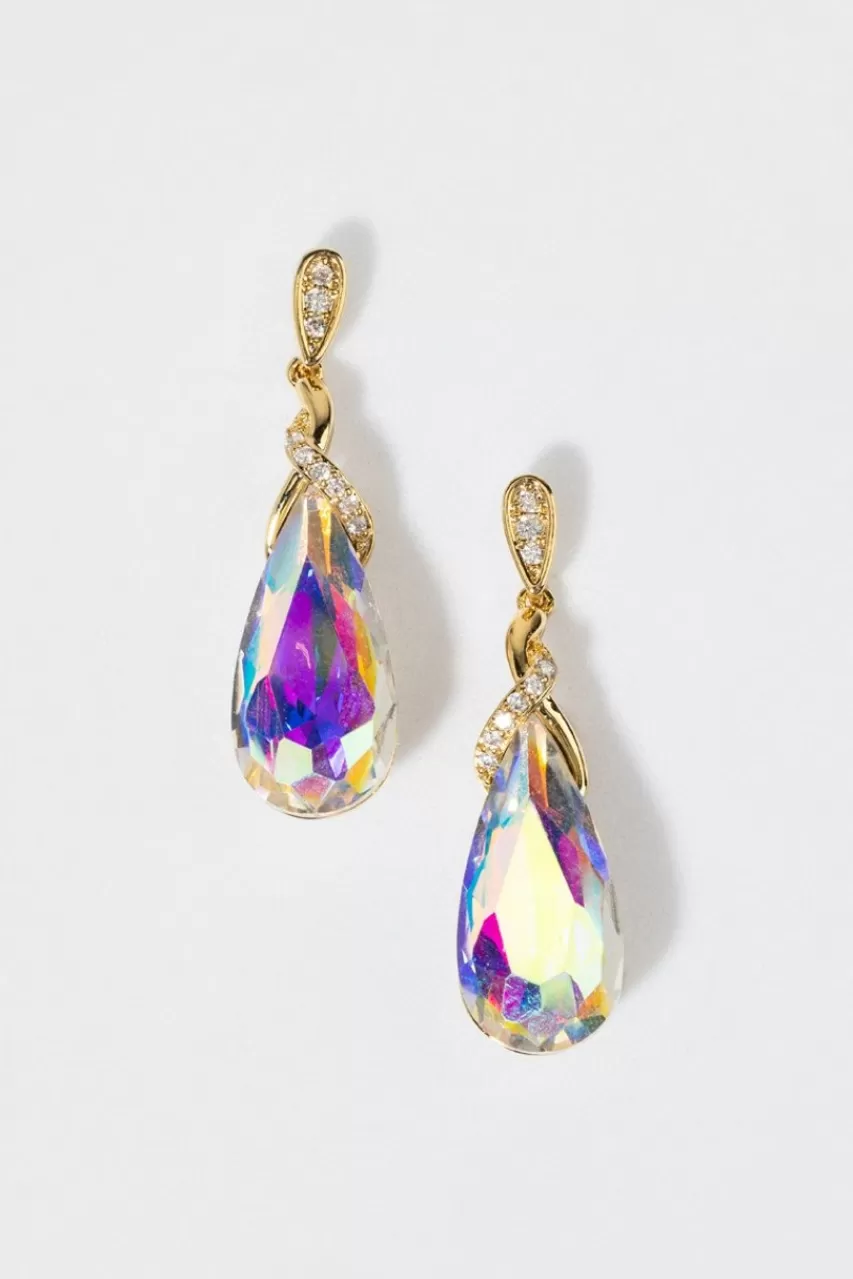 Francesca's Brigitta Large Teardrop Cz Drop Earrings