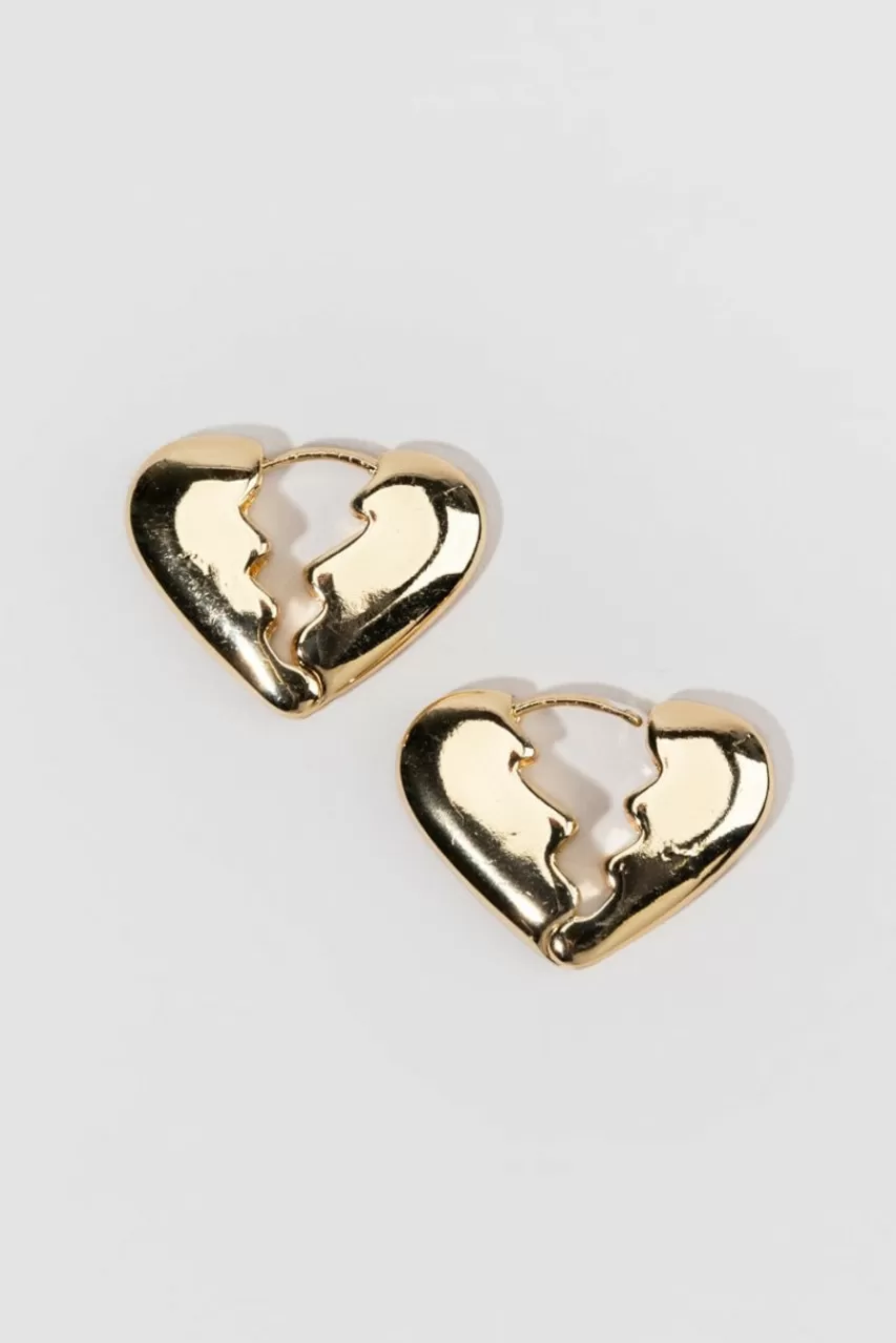 Francesca's Broken Heart Hoop Earrings