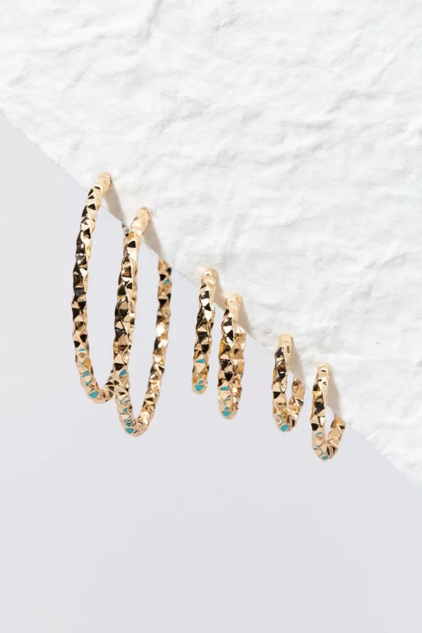 Francesca's Brooke Textured Hoop Earring Set