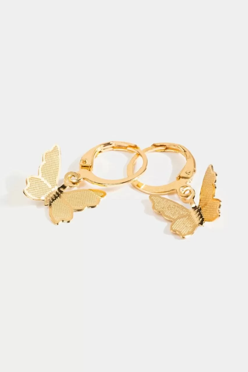 Francesca's Brynn Butterfly Charm Huggie Hoops