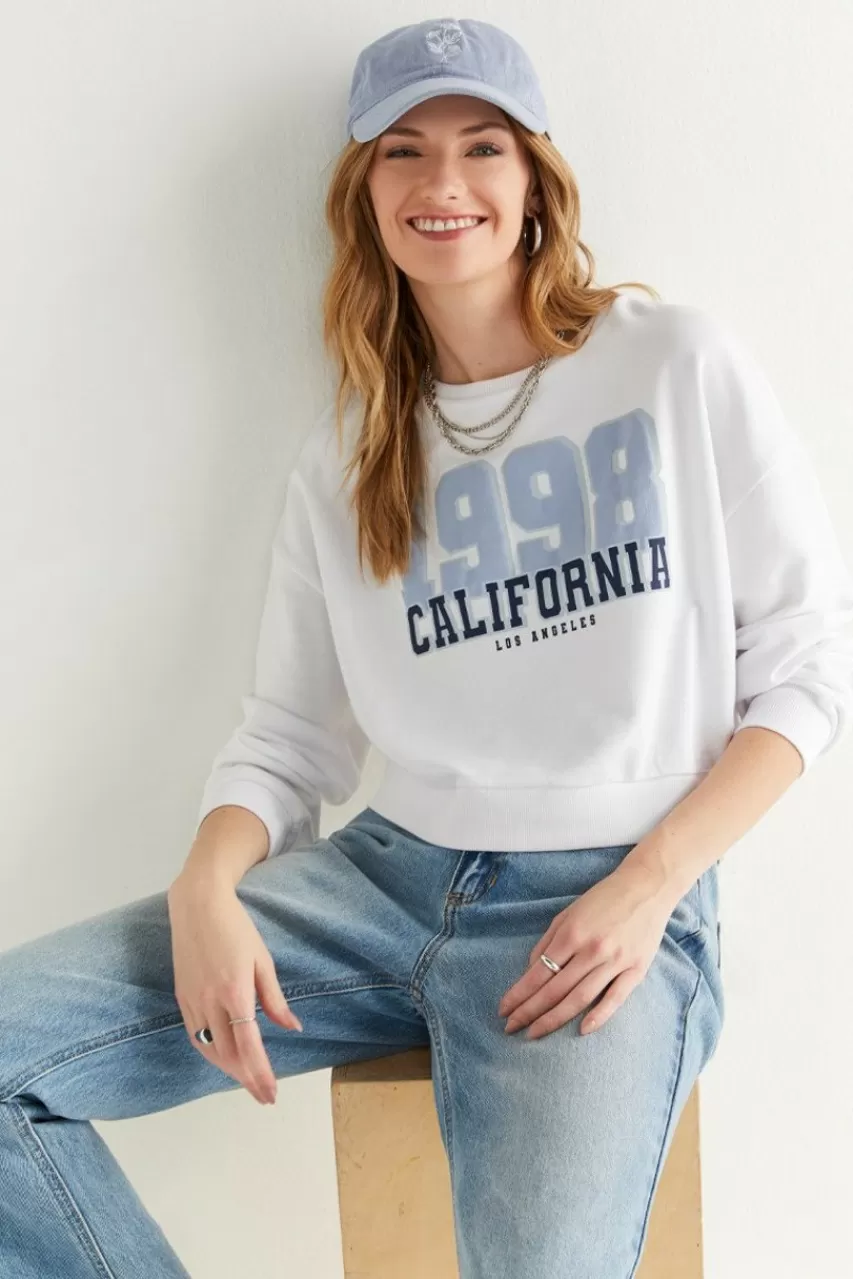 Francesca's California Puff Print Sweatshirt