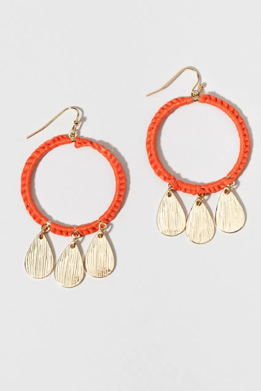 Francesca's Callie Raffia Circle Drop Earrings