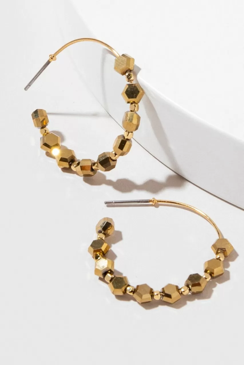 Francesca's Camilla Hexagon Beaded Hoops