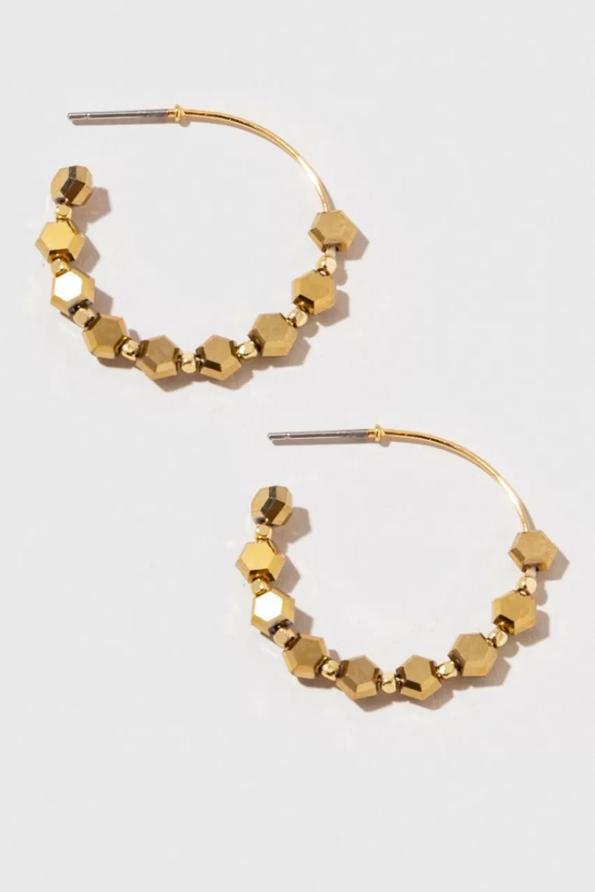 Francesca's Camilla Hexagon Beaded Hoops