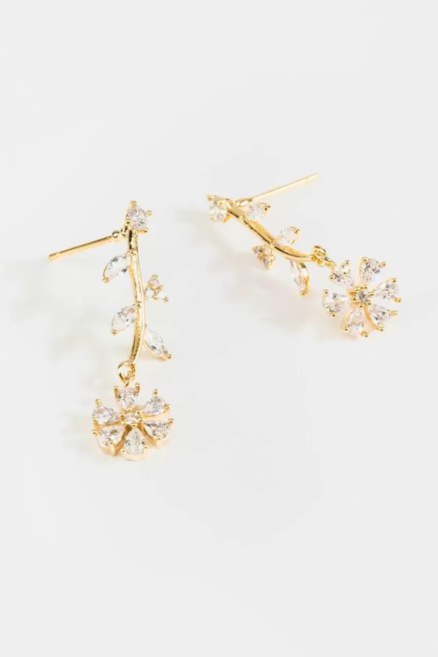 Francesca's Cara Cz Flower Charm Earrings