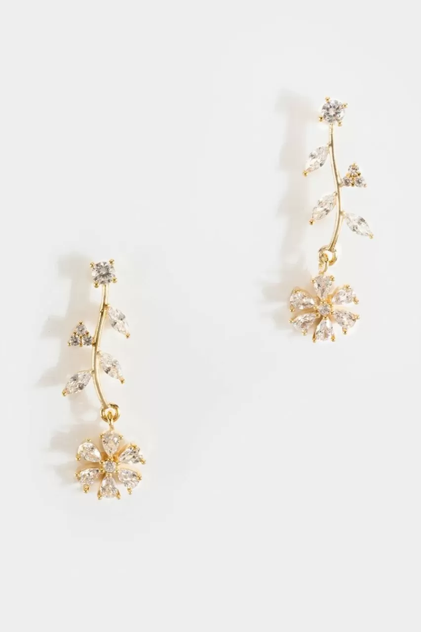 Francesca's Cara Cz Flower Charm Earrings